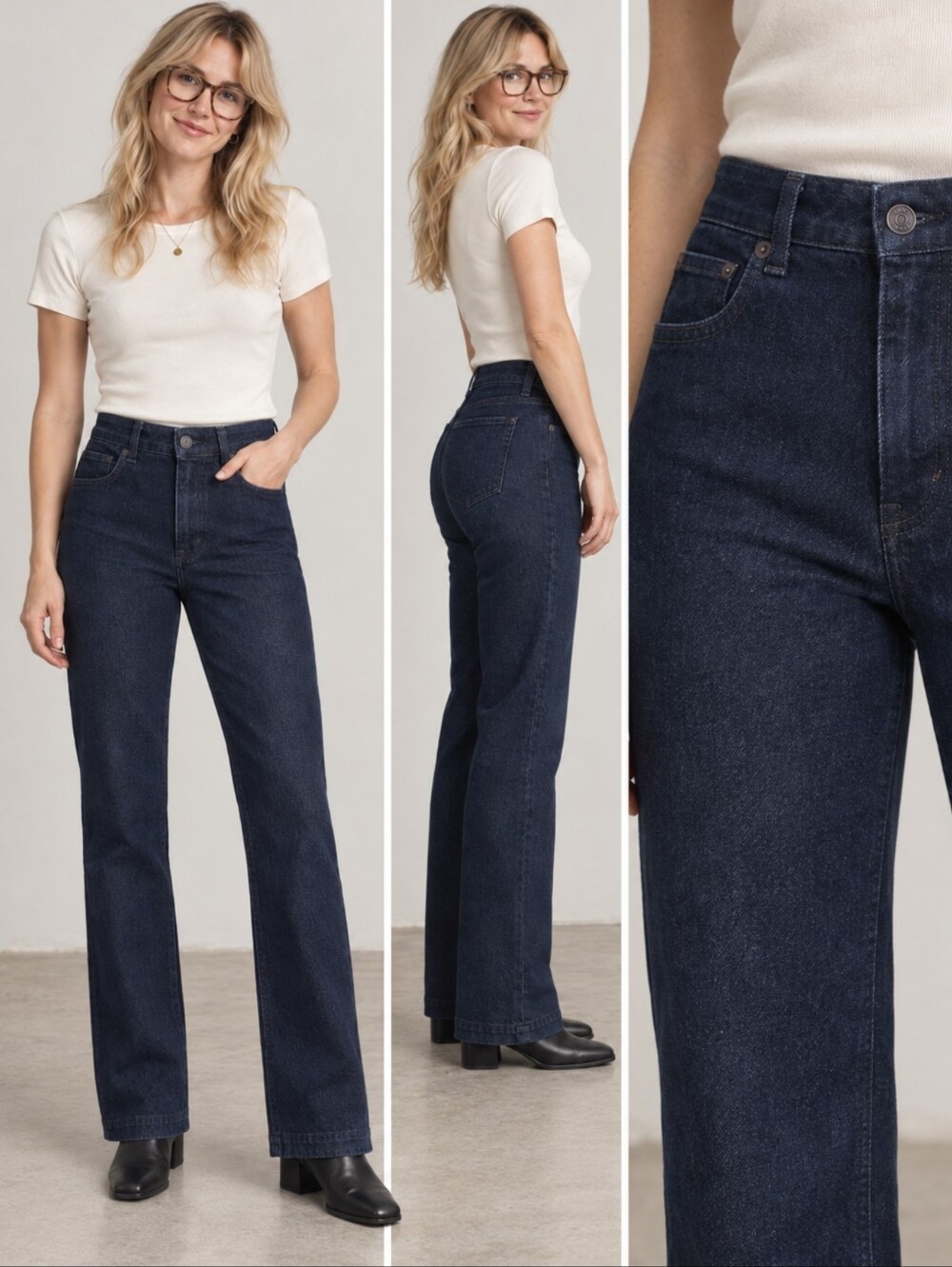 The Row Rikita Dark Indigo High Rise Straight Leg Jeans Size 4 Italy